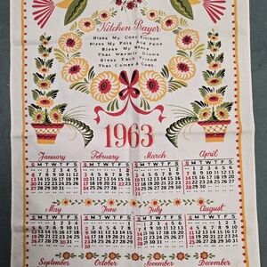 Floral Kitchen Calendar Towel